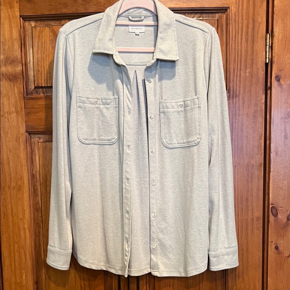 Thread & supply long sleeve shacket